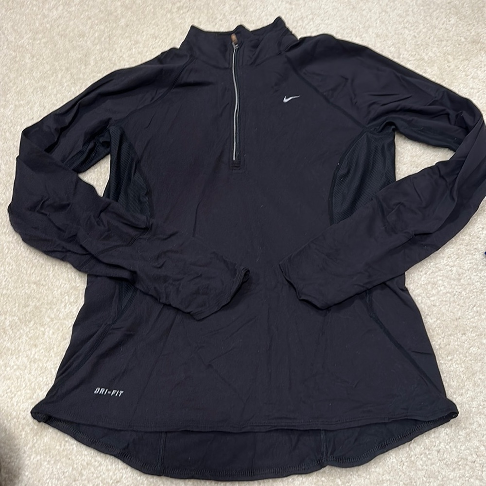 Nike black drifit half zip up